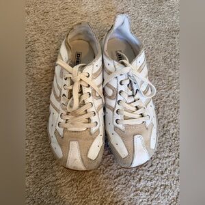 Diesel White and Brown Casual Sneakers